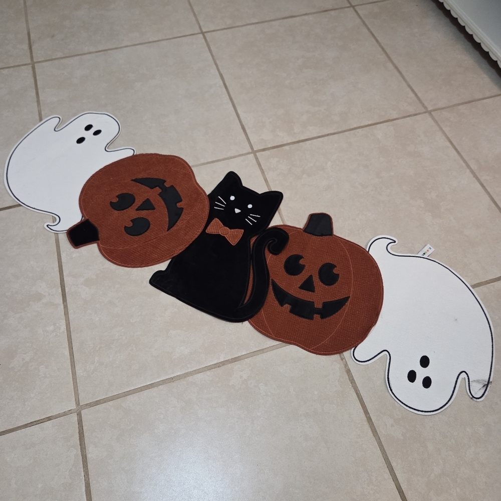 Halloween Table Runner Ghost Jack-o-lantern Black Cat 49 In